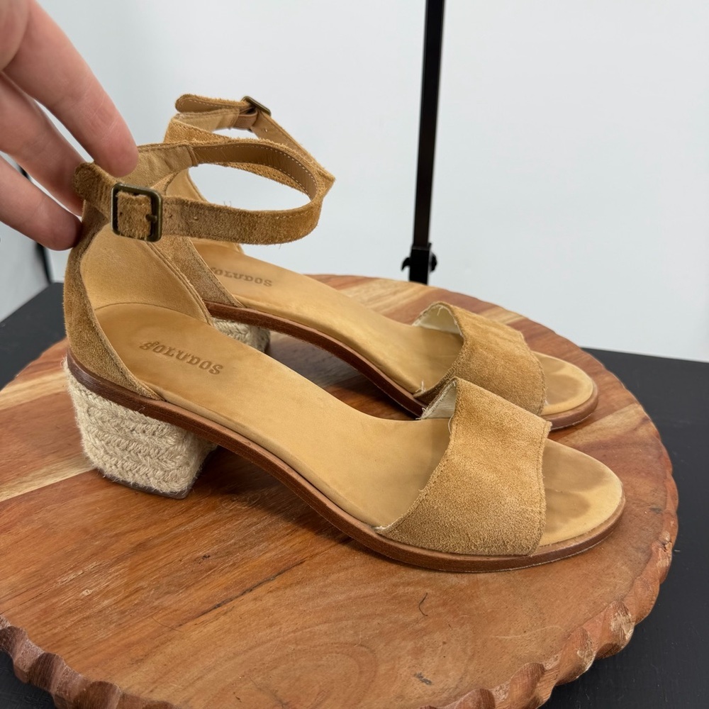 Soludos Capri suede block heel espadrille‎ sandals sz 7.5